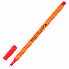 Ручка капиллярная (линер) КРАСНАЯ, BRAUBERG &laquo;FINE 040&raquo;, шестигранная, линия письма 0,4 мм, 144142