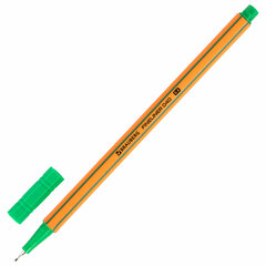 Ручка капиллярная (линер) ЗЕЛЕНАЯ, BRAUBERG &laquo;FINE 040&raquo;, шестигранная, линия письма 0,4 мм, 144144