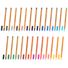 Ручки капиллярные (линеры) 25 ЦВЕТОВ, BRAUBERG &laquo;FINE 040&raquo;, шестигранные, линия 0,4 мм, 144145