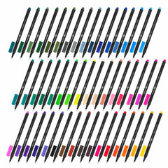 Ручки капиллярные (линеры), 48 ЦВЕТОВ, BRAUBERG ART &laquo;Classic&raquo;, трехгранные, металлический наконечник, линия письма 0,4 мм, 144149