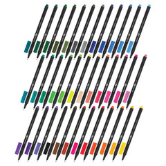 Ручки капиллярные (линеры), 36 ЦВЕТОВ, BRAUBERG ART, &laquo;Classic&raquo;, трехгранные, металлический наконечник, линия письма 0,4 мм, 144150