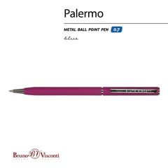 Ручка шариковая BRUNO VISCONTI &laquo;Palermo&raquo;, бордовый металлический корпус, 0,7 мм, синяя