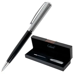 Ручка подарочная шариковая GALANT &laquo;Hector&raquo;, корпус черный/<wbr/>серебро, детали серебро, узел 0,7 мм, линия письма 0,5 мм, синяя, 144173
