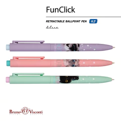 Ручка шариковая автоматическая BRUNO VISCONTI &laquo;FunClick&raquo;, СИНЯЯ, &laquo;Kitty life&raquo;, ассорти, линия письма 0,5 мм, 20-0297/<wbr/>07