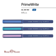 Ручка шариковая масляная BRUNO VISCONTI &laquo;PrimeWrite&raquo;, СИНЯЯ, &laquo;Navy&raquo;, ассорти, линия письма 0,4 мм