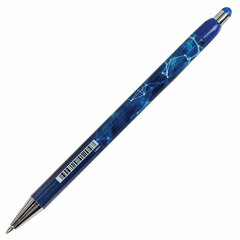 Ручка шариковая автоматическая BRAUBERG &laquo;Metropolis&raquo;, СИНЯЯ, корпус синий, пишущий узел 0,5 мм, линия письма 0,3 мм, 144221