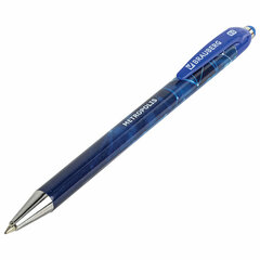 Ручка шариковая автоматическая BRAUBERG &laquo;Metropolis&raquo;, СИНЯЯ, корпус синий, пишущий узел 0,5 мм, линия письма 0,3 мм, 144221