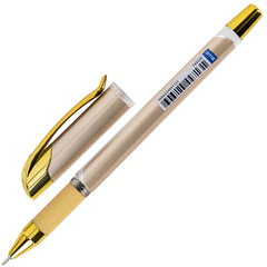 Ручка шариковая масляная с грипом BRAUBERG &laquo;Delta Plus Gold&raquo;, СИНЯЯ, пишущий узел 0,7 мм, линия письма 0,35 мм, 144256