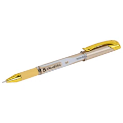 Ручка шариковая масляная с грипом BRAUBERG &laquo;Delta Plus Gold&raquo;, СИНЯЯ, пишущий узел 0,7 мм, линия письма 0,35 мм, 144256