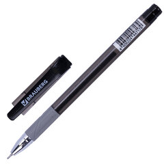 Ручка гелевая с грипом BRAUBERG &laquo;Max-Oil Gel&raquo;, ЧЕРНАЯ, игольчатый узел 0,5 мм, линия письма 0,3 мм, 144260