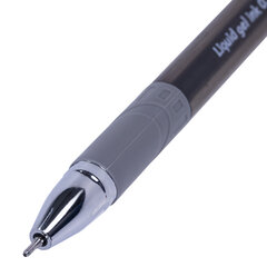 Ручка гелевая с грипом BRAUBERG &laquo;Max-Oil Gel&raquo;, ЧЕРНАЯ, игольчатый узел 0,5 мм, линия письма 0,3 мм, 144260