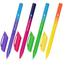 Ручка шариковая масляная BRAUBERG &laquo;Extra Glide DZ&raquo;, СИНЯЯ, трехгранная, корпус ассорти, игольчатый наконечник 0,7 мм, линия 0,5 мм, 144263