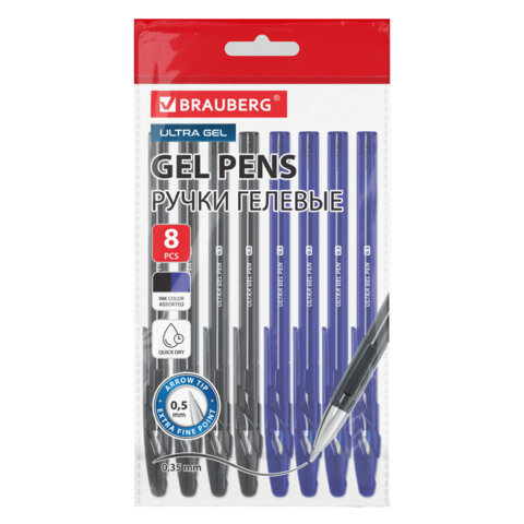 ����� ������� BRAUBERG "ULTRA GEL", ����� 8 ���� (4 �����, 4 ������), ����������� ���������� 0,5 ��, ����� 0,35 ��, 144280 �����