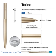 Ручка подарочная шариковая BRUNO VISCONTI &laquo;Torino&raquo;, корпус шампань, 0,7 мм, футляр, синяя 20-0382-07/<wbr/>10