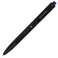 Ручка шариковая масляная автоматическая BRAUBERG &laquo;BLACK PEN RT&raquo;, СИНЯЯ, игольчатый наконечник 0,7 мм, линия письма 0,35 мм, 144326