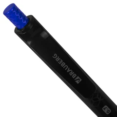 Ручка шариковая масляная автоматическая BRAUBERG &laquo;BLACK PEN RT&raquo;, СИНЯЯ, игольчатый наконечник 0,7 мм, линия письма 0,35 мм, 144326