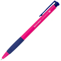 Ручки шариковые автоматические BRAUBERG A-30 COLOR MIX &laquo;WRITING 3.0&raquo;, КОМПЛЕКТ 12 ШТ., СИНИЕ, узел 0,5 мм, линия 0,25 мм, 144342