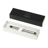 Ручка перьевая PARKER "Vector Stainless Steel", корпус серебристый, детали из нержавеющей стали, синяя, S0029690