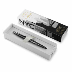 Ручка шариковая PARKER &laquo;Jotter New York Black CT&raquo;, корпус черный лак, детали из нержавеющей стали, синяя, 2187554