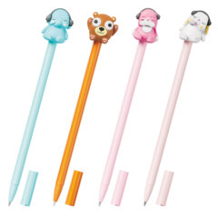 Ручка с топпером шариковая масляная FUNSTER (ФАНСТЕР) &laquo;TOPPER MIX&raquo;, СИНЯЯ, корпус ассорти, пишущий узел 0,7 мм, линия письма 0,35 мм, 144368