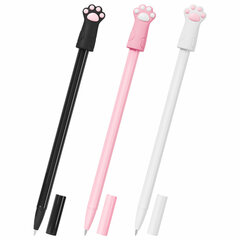 Ручка с топпером шариковая масляная FUNSTER (ФАНСТЕР) &laquo;CAT PAWS&raquo;, СИНЯЯ, корпус ассорти, пишущий узел 0,7 мм, линия письма 0,35 мм, 144369