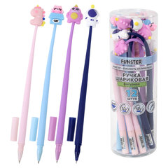 Ручка фигурная силиконовая шариковая FUNSTER (ФАНСТЕР) &laquo;SILICONE MIX&raquo;, СИНЯЯ, корпус ассорти, узел 0,7 мм, линия письма 0,35 мм, 144370