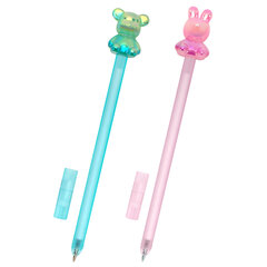 Ручка с акриловым топпером шариковая FUNSTER &laquo;BEAR&BUNNY&raquo;, СИНЯЯ, ассорти, пишущий узел 0,7 мм, линия письма 0,35 мм, 144372