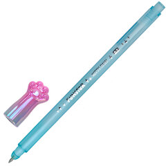 Ручка с акриловым топпером шариковая FUNSTER &laquo;KITTY PAW&raquo;, СИНЯЯ, ассорти, пишущий узел 0,7 мм, линия письма 0,35 мм, 144374