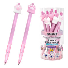 Ручка с топпером шариковая автоматическая FUNSTER &laquo;CAT PAW&raquo;, СИНЯЯ, ассорти, пишущий узел 0,7 мм, линия письма 0,35 мм, 144376