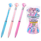 Ручка поворотная с топпером шариковая FUNSTER (ФАНСТЕР) "SHINE BRIGHT", СИНЯЯ, ассорти, пишущий узел 0,7 мм, линия письма 0,35 мм, 144377