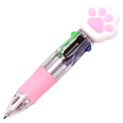 Ручка мини многоцветная с топпером шариковая автоматическая 4 ЦВЕТА FUNSTER &laquo;MIX&raquo;, ассорти, пишущий узел 0,7 мм, линия письма 0,35, 144378