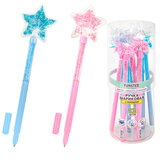 Ручка с топпером с блестками шариковая FUNSTER (ФАНСТЕР) "MAGIC STAR", СИНЯЯ, ассорти, пишущий узел 0,7 мм, линия письма 0,35 мм, 144379