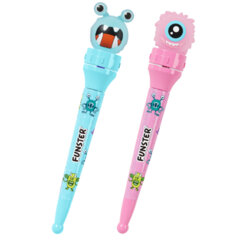 Ручка-спиннер с топпером шариковая FUNSTER &laquo;MONSTERS&raquo;, СИНЯЯ, ассорти, пишущий узел 0,7 мм, линия письма 0,35 мм, 144381