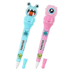 Ручка-спиннер с топпером шариковая FUNSTER &laquo;MONSTERS&raquo;, СИНЯЯ, ассорти, пишущий узел 0,7 мм, линия письма 0,35 мм, 144381