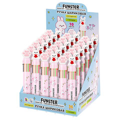 Ручка многоцветная с топпером шариковая автоматическая 10 ЦВЕТОВ FUNSTER &laquo;WOW&raquo;, ассорти, пишущий узел 0,7 мм, линия письма 0,35 мм, 144382