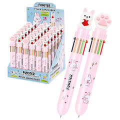 Ручка многоцветная с топпером шариковая автоматическая 10 ЦВЕТОВ FUNSTER &laquo;WOW&raquo;, ассорти, пишущий узел 0,7 мм, линия письма 0,35 мм, 144382