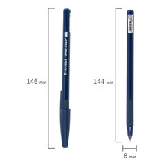 Ручка шариковая с грипом BRAUBERG &laquo;i-STICK DEEP BLUE&raquo;, СИНЯЯ, пишущий узел 0,7 мм, линия письма 0,35 мм, 144385