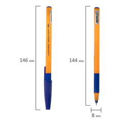 Ручка шариковая с грипом BRAUBERG &laquo;i-STICK POINT ORANGE&raquo;, СИНЯЯ, пишущий узел 0,7 мм, линия письма 0,35 мм, 144386