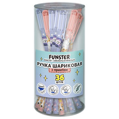 Ручка шариковая с принтом FUNSTER STICK &laquo;CUTE ANIMALS&raquo;, СИНЯЯ, SOFT TOUCH покрытие, узел 0,7 мм, линия письма 0,35 мм, 144387