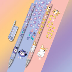 Ручка шариковая с принтом FUNSTER STICK &laquo;CUTE ANIMALS&raquo;, СИНЯЯ, SOFT TOUCH покрытие, узел 0,7 мм, линия письма 0,35 мм, 144387