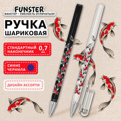 Ручка шариковая с принтом FUNSTER STICK "FISH KOI", СИНЯЯ, SOFT TOUCH покрытие, узел 0,7 мм, линия письма 0,35 мм, 144388