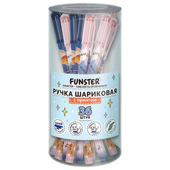 Ручка шариковая с принтом FUNSTER STICK &laquo;FAT CATS&raquo;, СИНЯЯ, SOFT TOUCH покрытие, узел 0,7 мм, линия 0,35 мм, 144389
