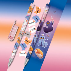 Ручка шариковая с принтом FUNSTER STICK &laquo;FAT CATS&raquo;, СИНЯЯ, SOFT TOUCH покрытие, узел 0,7 мм, линия 0,35 мм, 144389