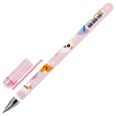 Ручка шариковая с принтом FUNSTER (ФАНСТЕР) STICK &laquo;FAT CATS&raquo;, СИНЯЯ, SOFT TOUCH покрытие, узел 0,7 мм, линия 0,35 мм, 144389