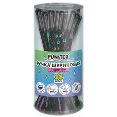 Ручка шариковая с принтом FUNSTER STICK &laquo;BLACK CAT&raquo;, СИНЯЯ, SOFT TOUCH покрытие, узел 0,7 мм, линия 0,35 мм, 144391