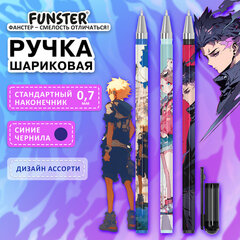 Ручка шариковая с принтом FUNSTER STICK &laquo;ANIME&raquo;, СИНЯЯ, SOFT TOUCH покрытие, узел 0,7 мм, линия 0,35 мм, 144392