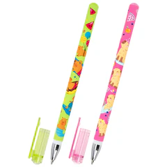Ручка шариковая с принтом FUNSTER (ФАНСТЕР) STICK &laquo;CUTE CAPY&raquo;, СИНЯЯ, SOFT TOUCH покрытие, узел 0,7 мм, линия письма 0,35 м, 144393