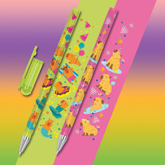 Ручка шариковая с принтом FUNSTER STICK &laquo;CUTE CAPY&raquo;, СИНЯЯ, SOFT TOUCH покрытие, узел 0,7 мм, линия письма 0,35 м, 144393