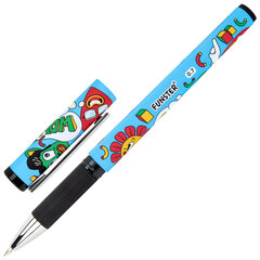 Ручка шариковая с грипом FUNSTER (ФАНСТЕР) GRIP &laquo;Cartoon&raquo;, СИНЯЯ, пишущий узел 0,7 мм, линия письма 0,35 мм, 144395