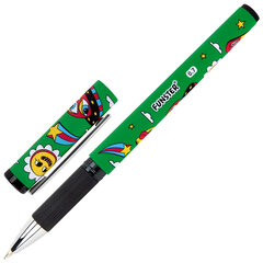 Ручка шариковая с грипом FUNSTER (ФАНСТЕР) GRIP &laquo;Cartoon&raquo;, СИНЯЯ, пишущий узел 0,7 мм, линия письма 0,35 мм, 144395